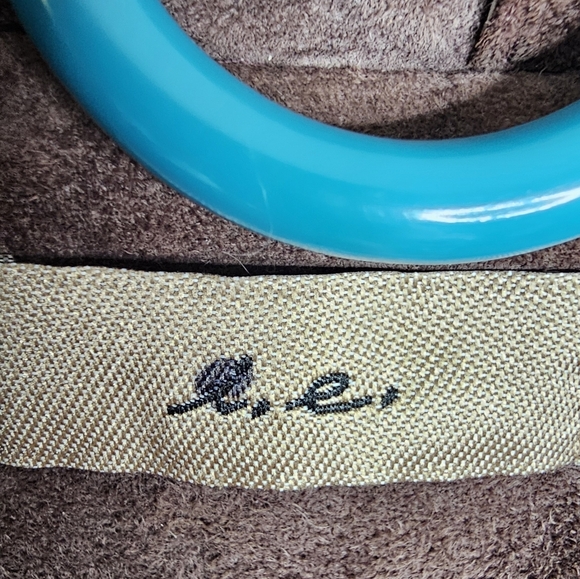 Women's I.E 100% SUEDE LEATHER  Blazer Size M Brown - Picture 6 of 11